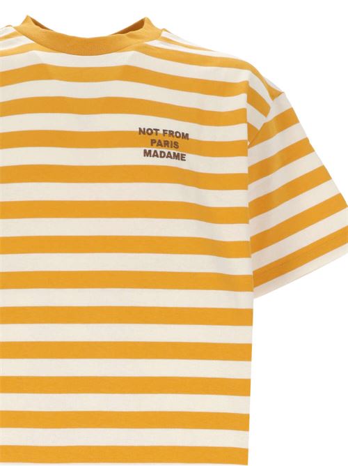 T-shirt in jersey di cotone giallo e bianco DRÔLE DE MONSIEUR | TS178CO058OC